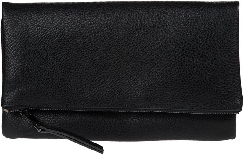JNB Women's Faux Leather Zipper Foldover Clutch Purse with Tassel - Image 1